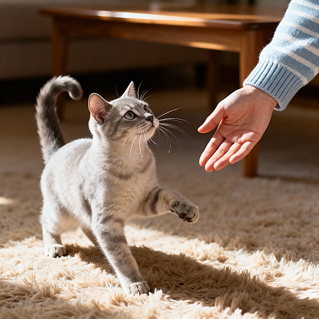 请做一组撸猫的图片：1、下巴按摩；2、耳后抚摸；3、脸颊按摩；4、全身按摩；5、尾巴根部；6、初次接触的图片