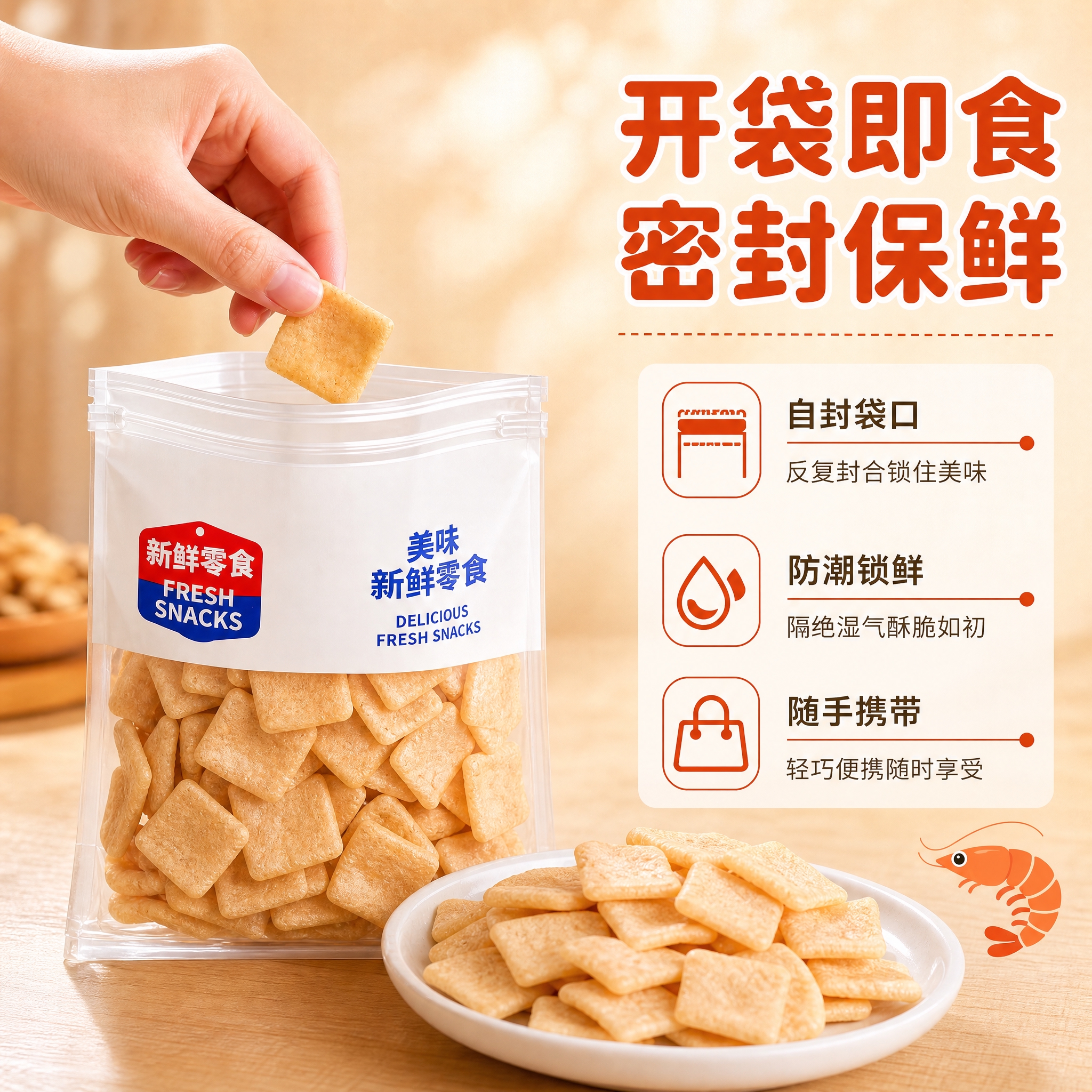 [商品] 使用【图3】手取虾片图；保留包装袋自封袋口、透明袋身… - 图片创意预览