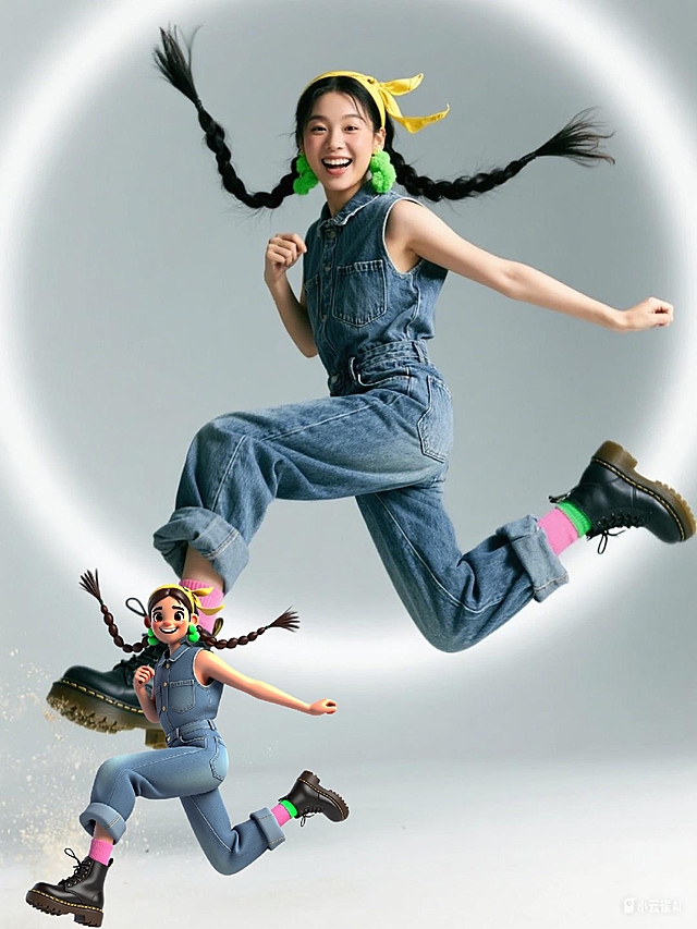 可爱卡通风，2D&3D混搭设计，漫画感十足，展现青春活力与欢乐氛围。