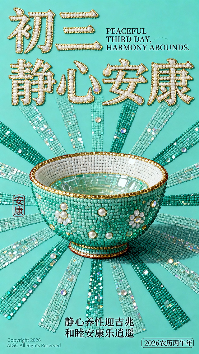 闪亮奢华的珠绣2026初三