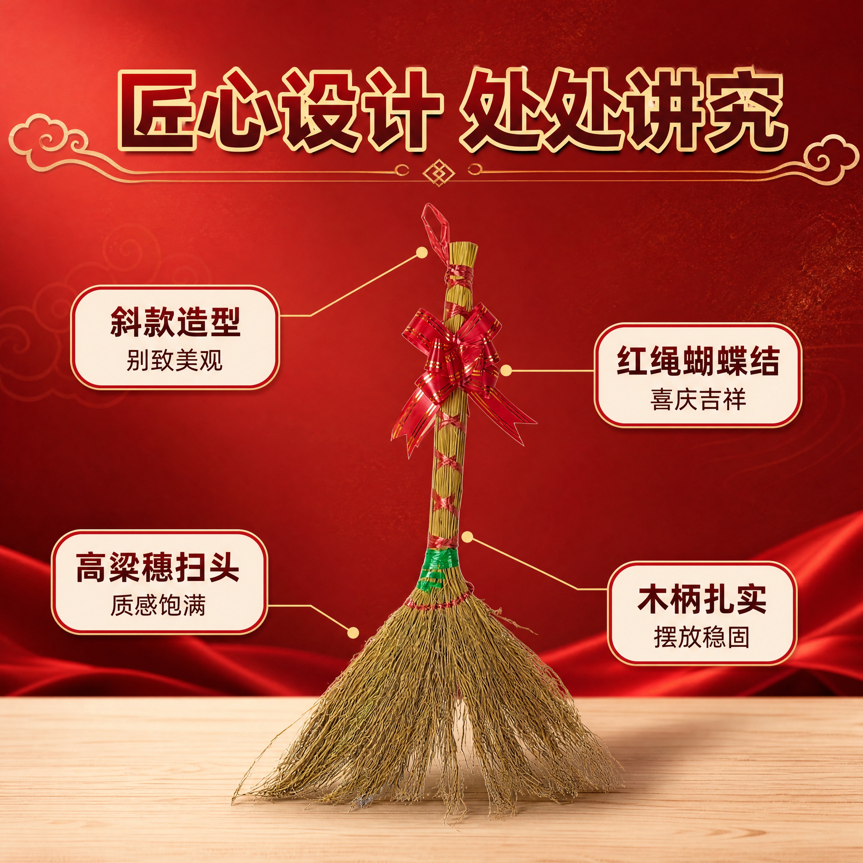 [商品] 使用【图1】小扫把斜款捆红绳开业摆件；保留斜款造型、… - 图片创意预览
