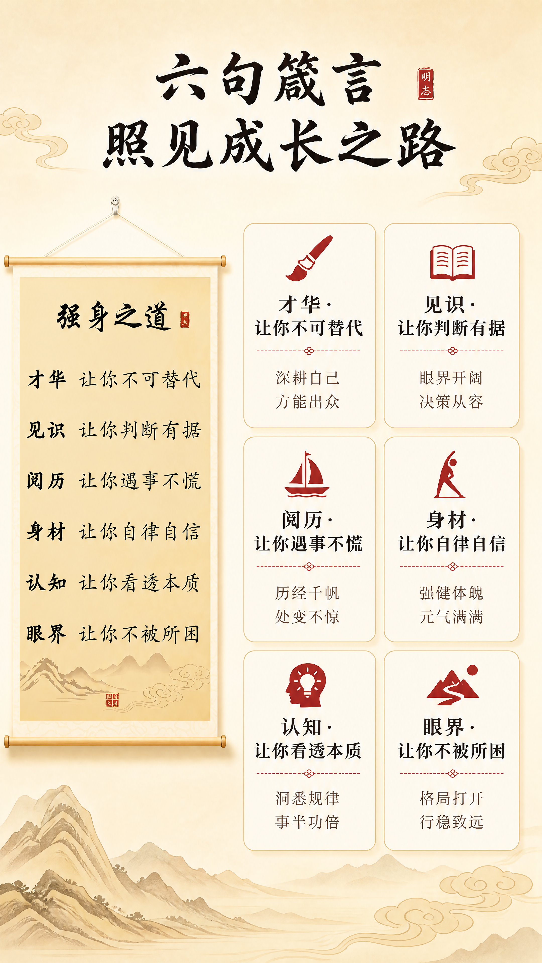 [商品] 使用【图1】强身之道励志书法挂轴；保留挂轴整体结构、… - 图片创意预览
