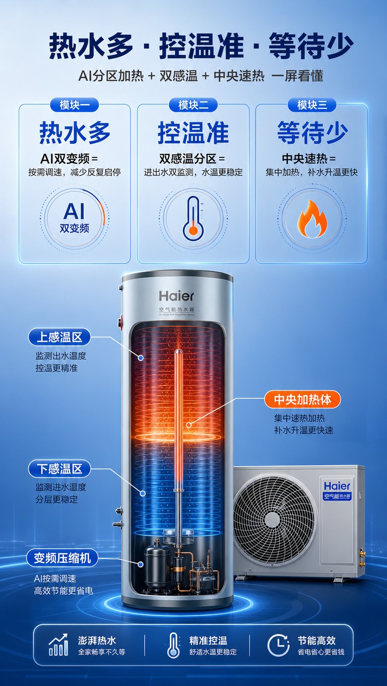 [商品] 使用【图1】海尔QFE7A空气能热水器水箱；保留银灰… - 图片创意预览
