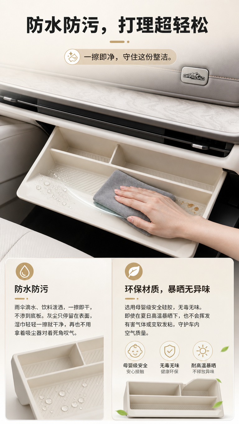 [商品] 使用【图4】【图7】手套箱硅胶垫清洁场景与产品图；保… - 图片创意预览