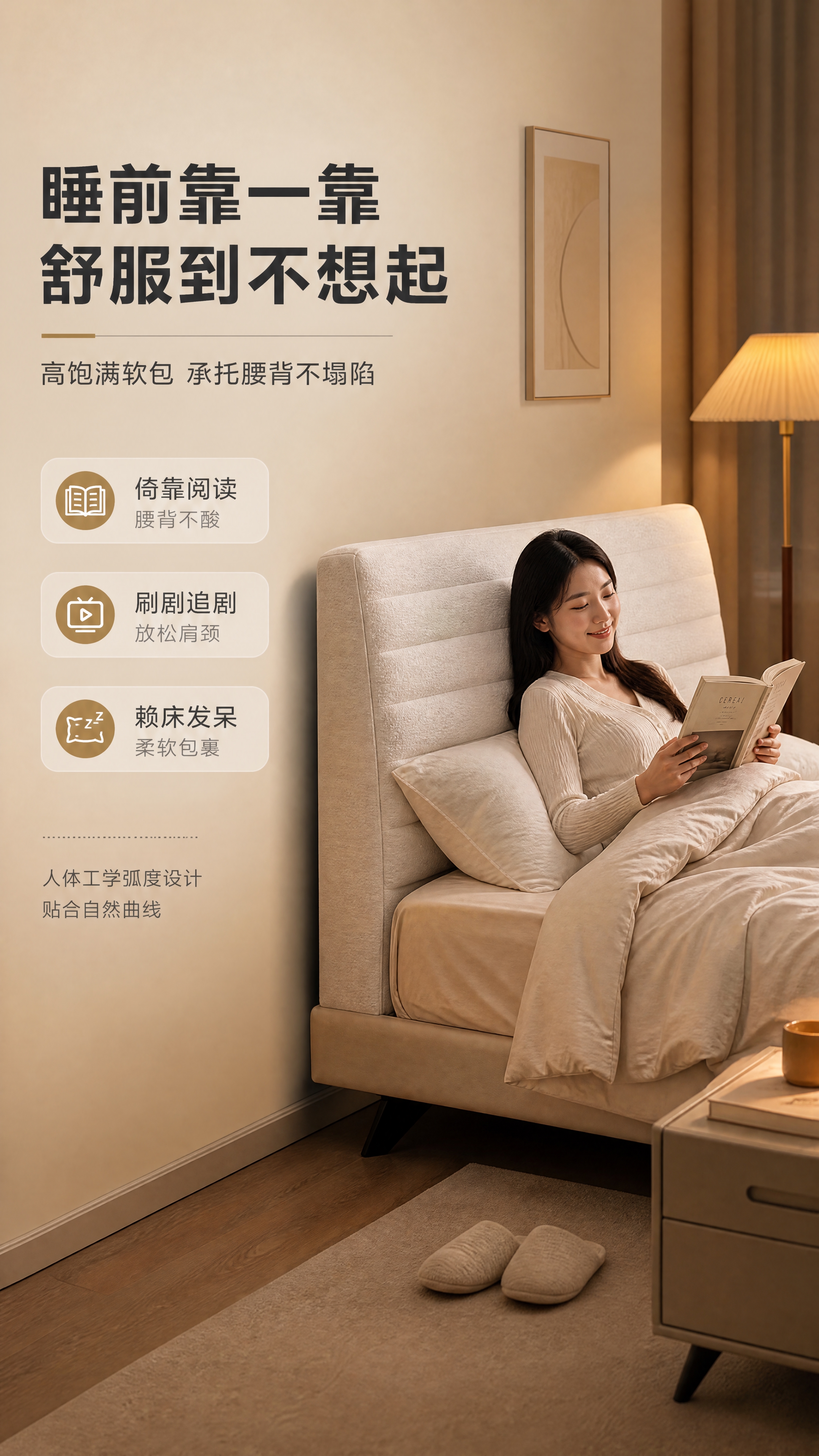 [商品] 使用【图1】现代简约软包双人床；商品处理：保留床头高… - 图片创意预览