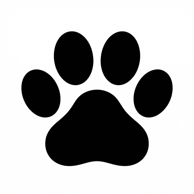 将这个爪印修改为圆润可爱的猫爪样式，线条柔和，爪垫圆润预览效果