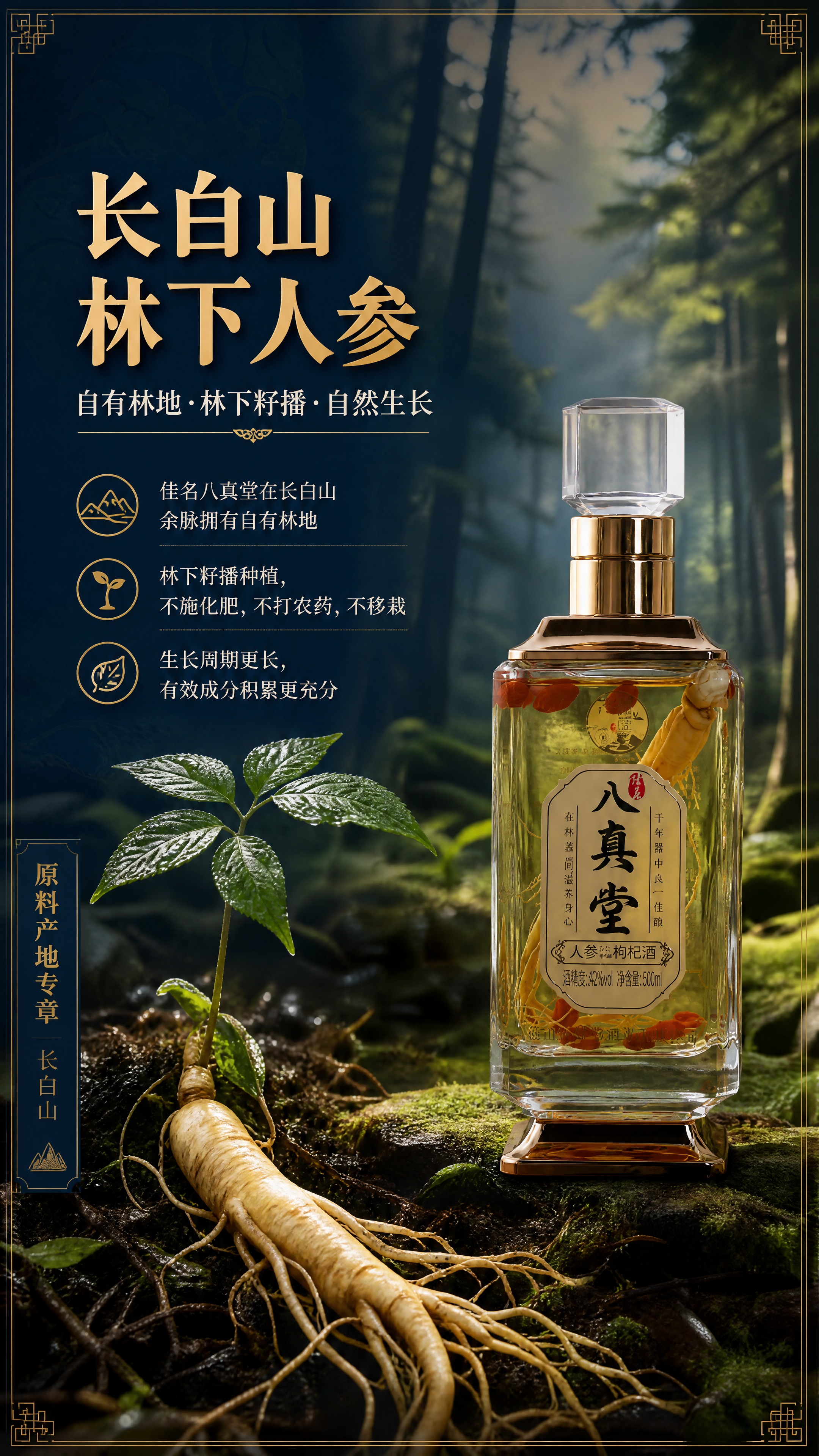 [商品] 使用【图2】佳名八真堂人参枸杞酒单瓶；保留透明方瓶、… - 图片创意预览