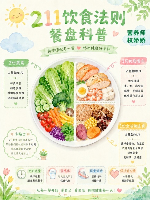 「图片1」图片的右上角，云朵的位置。加上营养师权娇娇。 要突出这些字，字体颜色可以深一点，上一版的完全看不到。预览效果