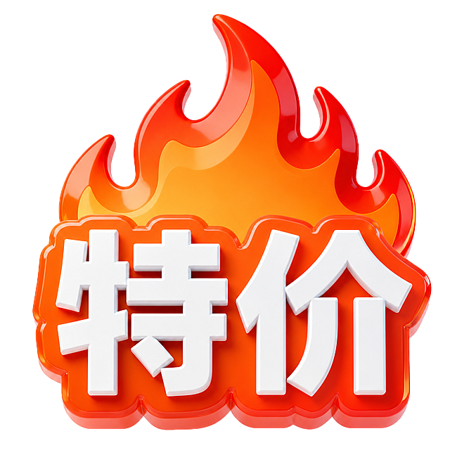 参考原图风格，保留火焰边框和橙红立体效果，将文字内容改为"特价"