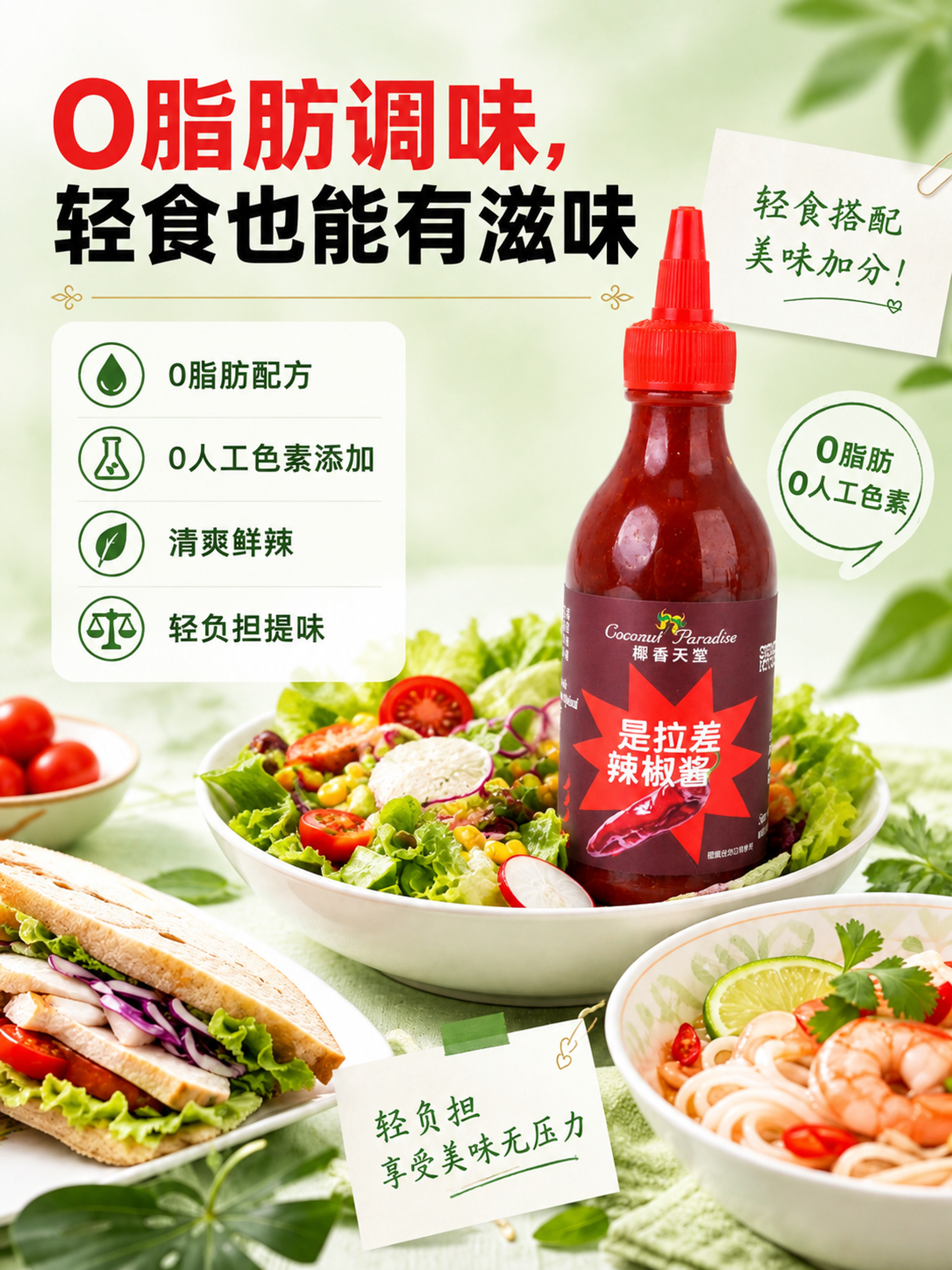 [商品] 使用【图6】椰香天堂是拉差辣椒酱替换原图中的产品主体… - 图片创意预览
