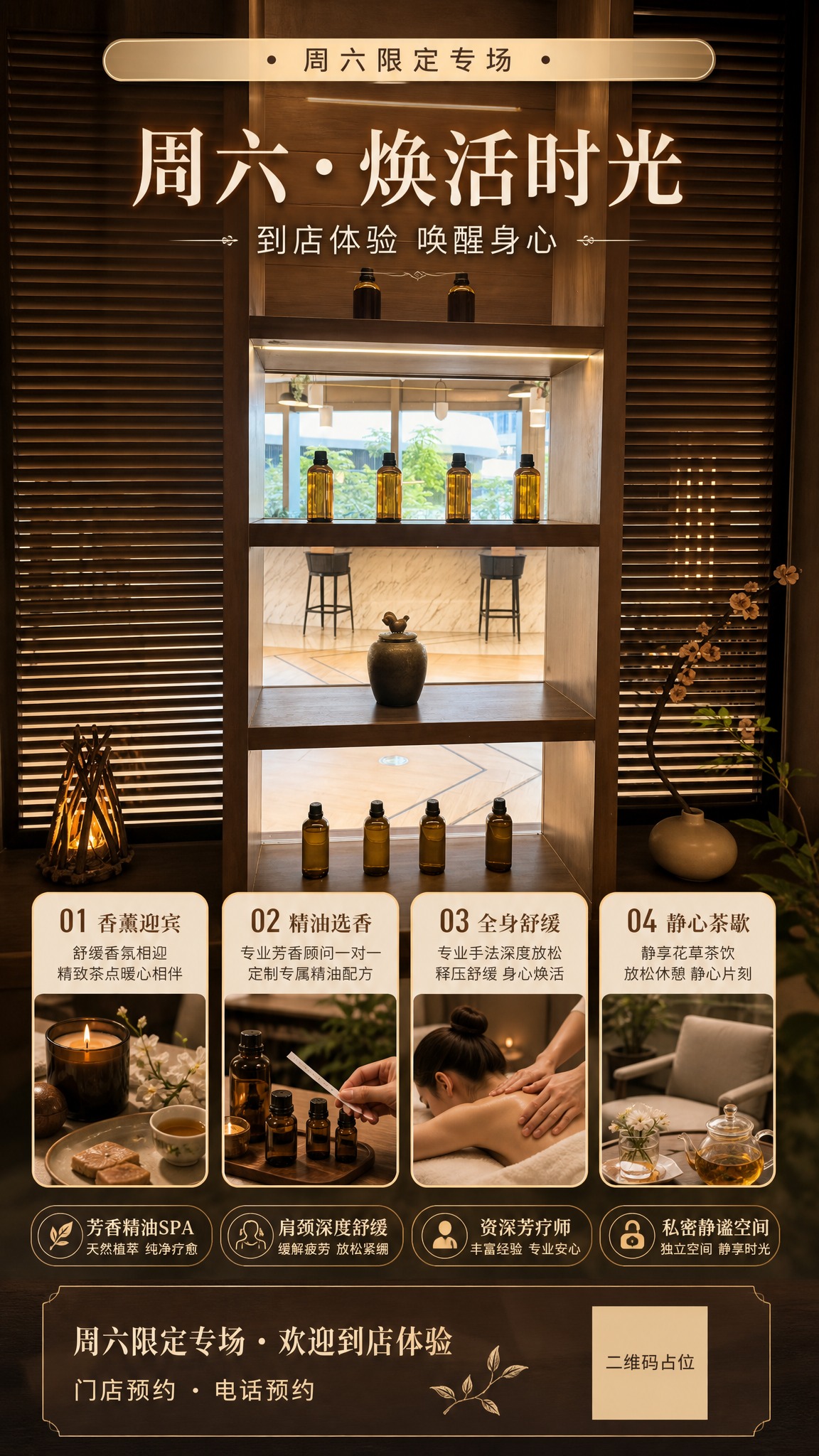 以这张 SPA 门店实景照片为基础，制作一张竖版手机端朋友圈海… - 图片创意预览