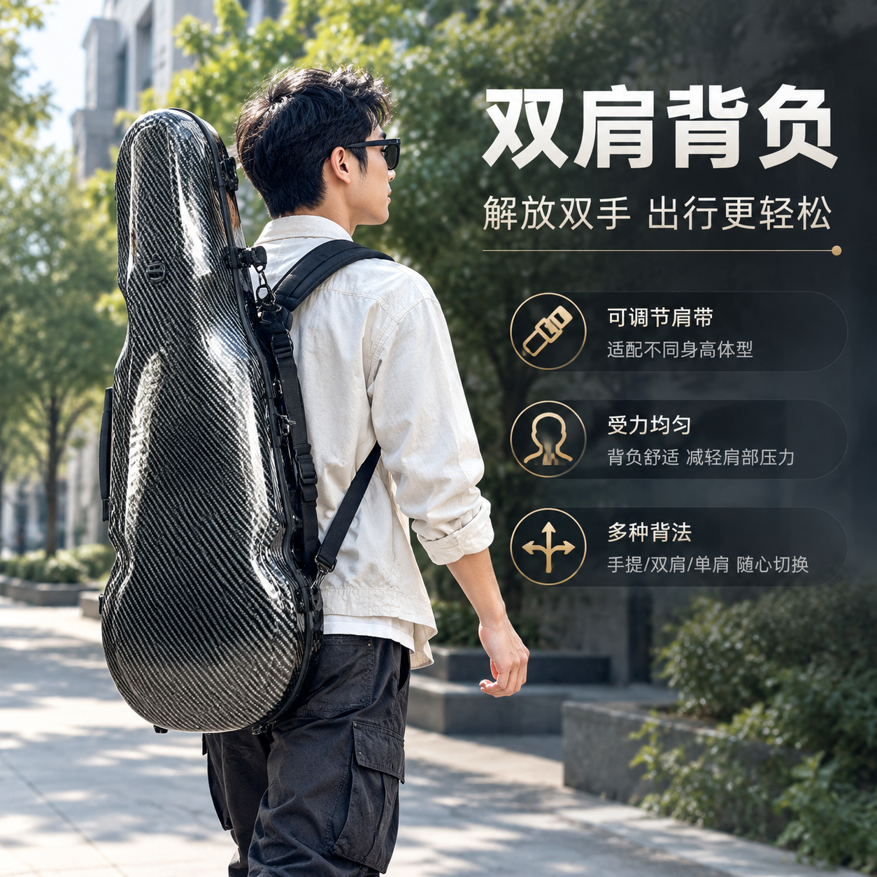 [商品] 使用【图1】黑色碳纤维纹葫芦形中提琴盒；保留葫芦形硬… - 图片创意预览