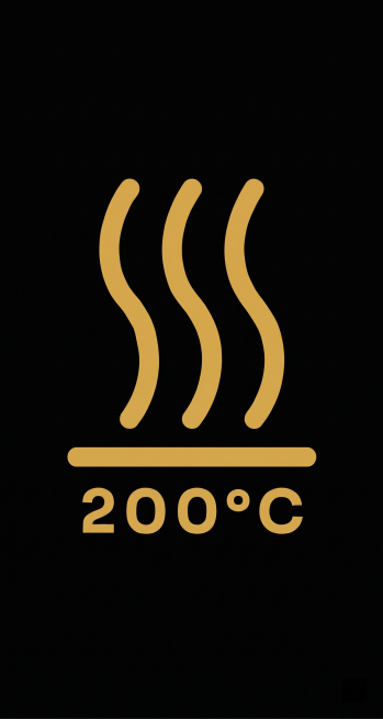 使用原图片内容，保留原金色蒸汽和200℃文字图案，重新生成纯黑色背景图片，不改变任何元素内容，输出尺寸为172像素宽，320像素高预览效果