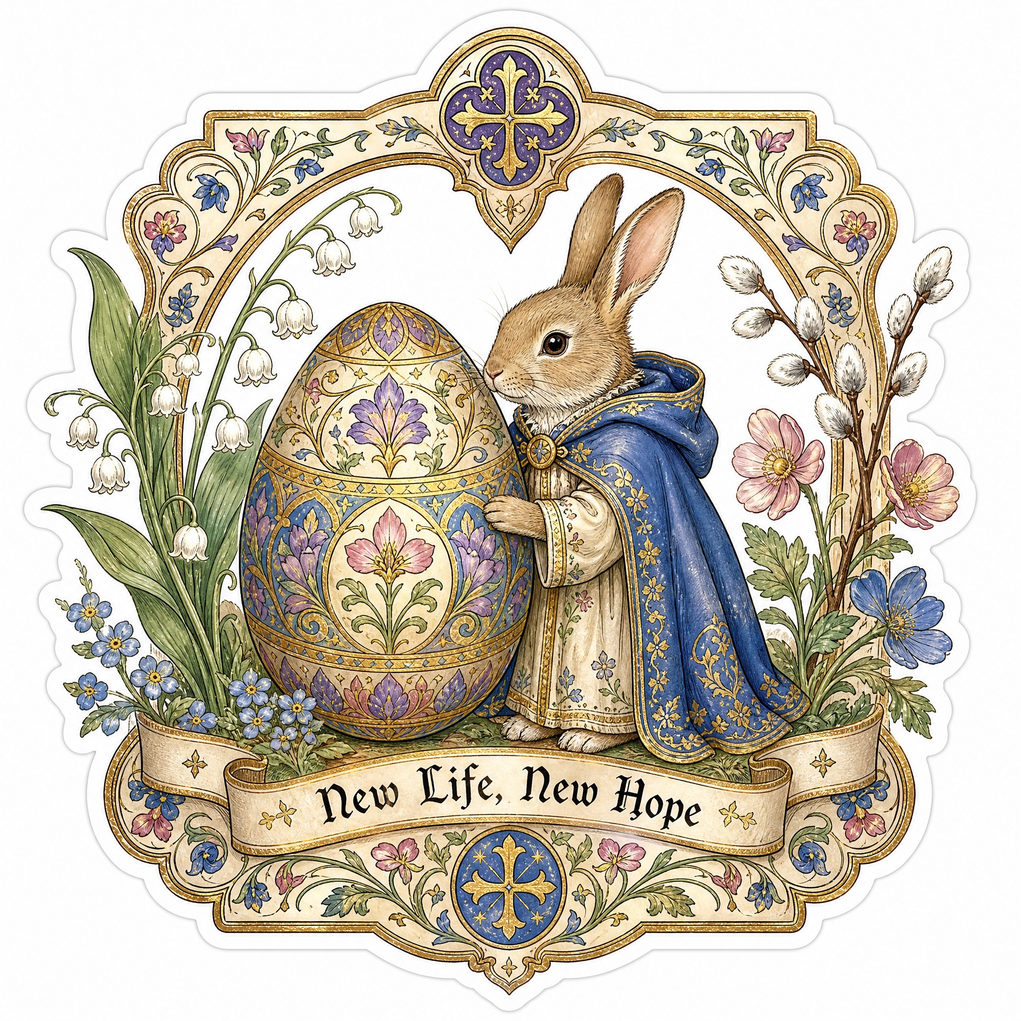 Medieval style Easter sticker,… - 图片创意预览