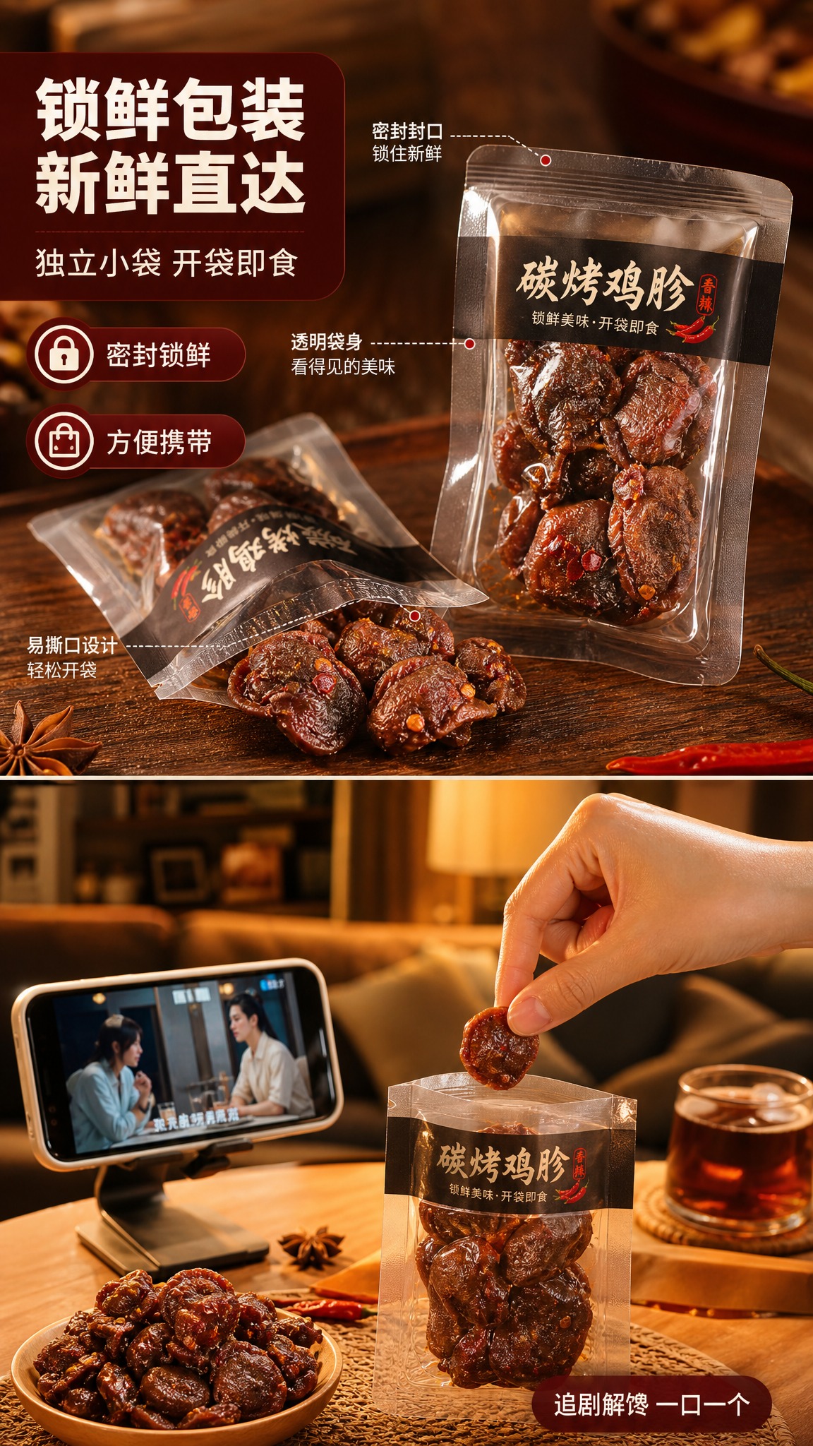 [商品] 使用【图1】碳烤鸡胗；保留鸡胗色泽与形态；本页同时展… - 图片创意预览