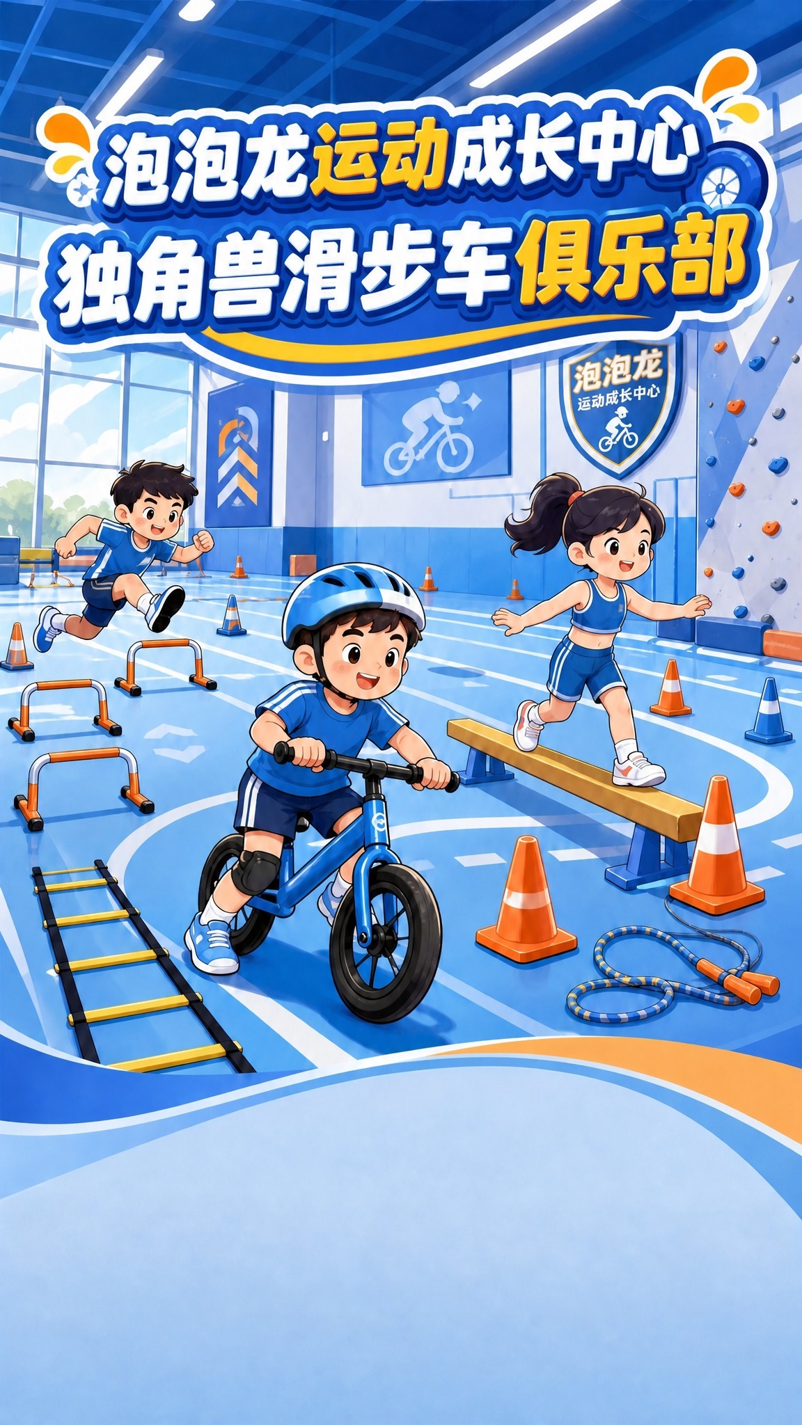 去掉图中跳绳的小女孩，保持其他人物和场景不变；将顶部标题文字改… - 图片创意预览