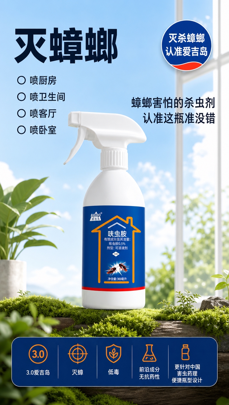 [商品] 使用【图11】爱吉岛呋虫胺杀虫喷雾；保留白色瓶身、蓝… - 图片创意预览