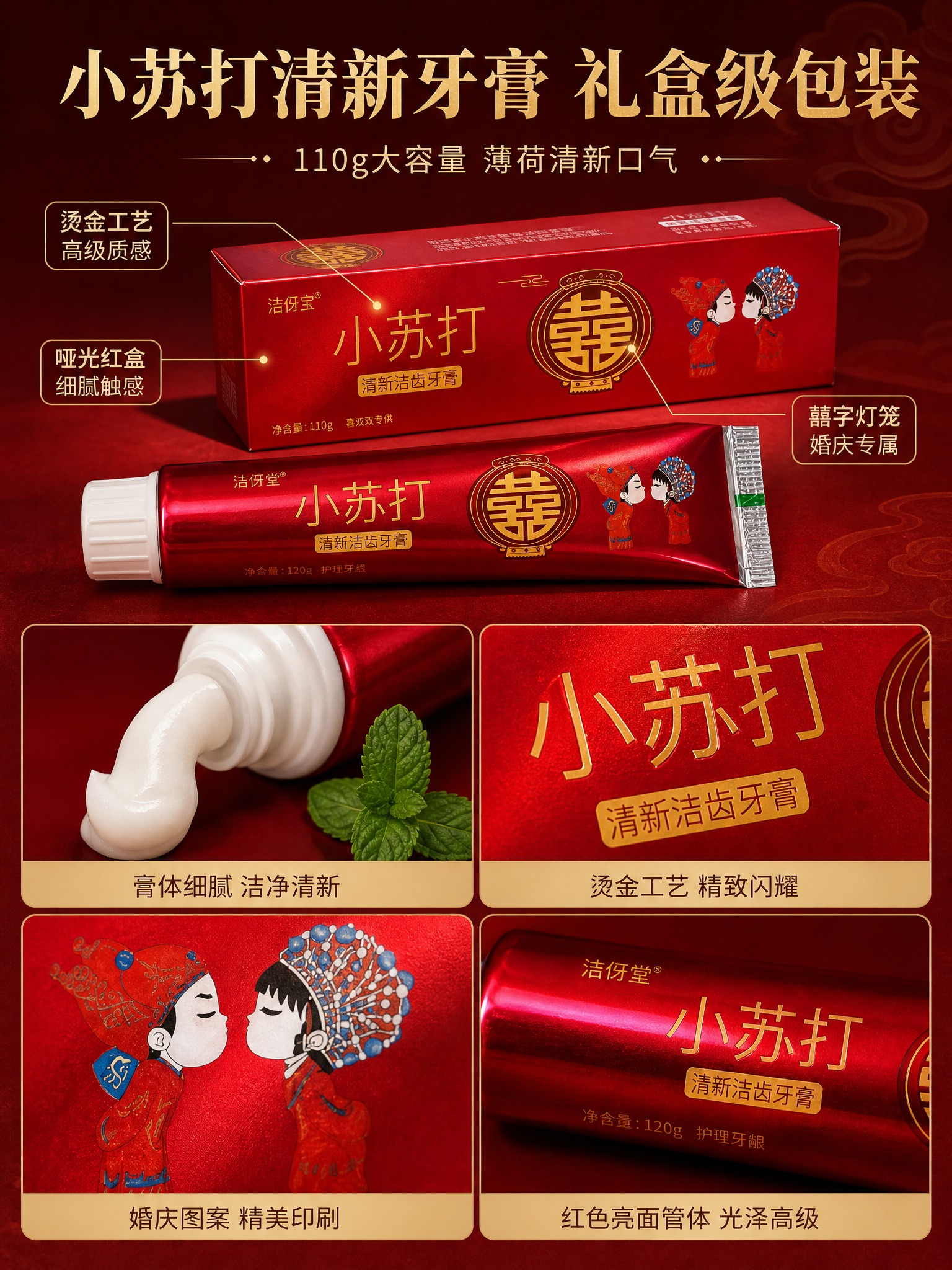 [商品] 使用【图4】【图6】洁伢宝牙膏红色礼盒多角度图、【图… - 图片创意预览