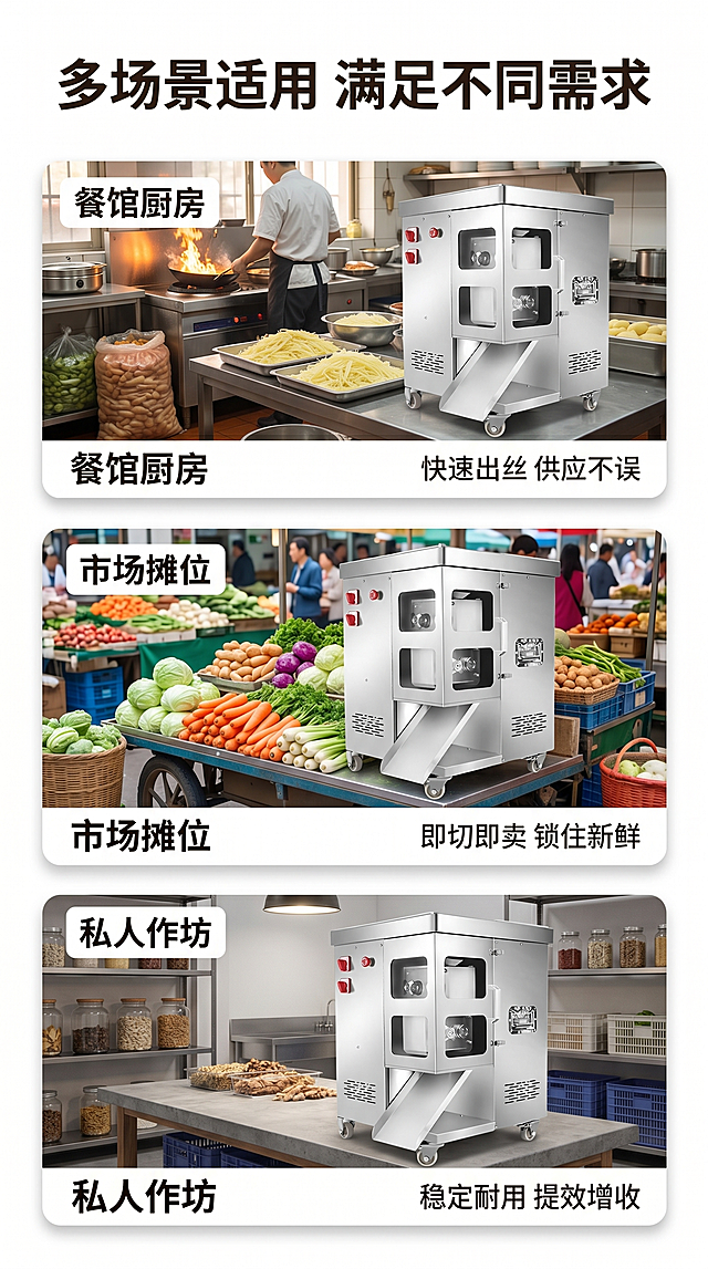 「图片1」「图片1」「图片1」「图片1」「图片1」，生成详情页，商品名称为加大款一次成型切丝机，适配拼多多平台，单图比例为9:16，需求屏数为8张。
