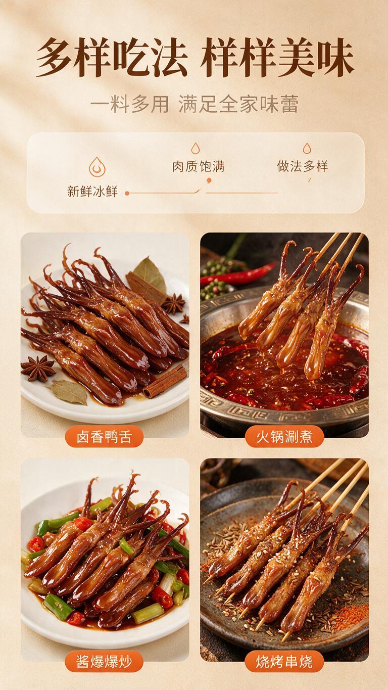 [商品] 使用【图1】生鲜冰鲜鸭舌；保留鸭舌形态、颜色、纹理，… - 图片创意预览