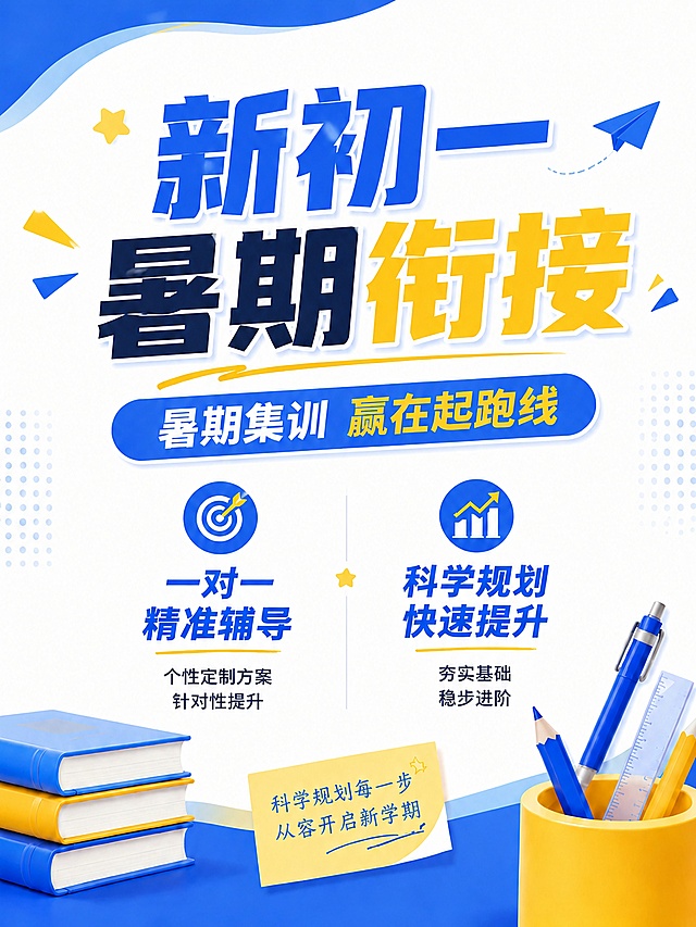 基于原图修改，仅将"高效提分"替换为同义词"快速提升"，保持原图蓝黄配色、布局和其他所有文案内容完全不变，画面清晰，突出修改后的文案，3:4比例