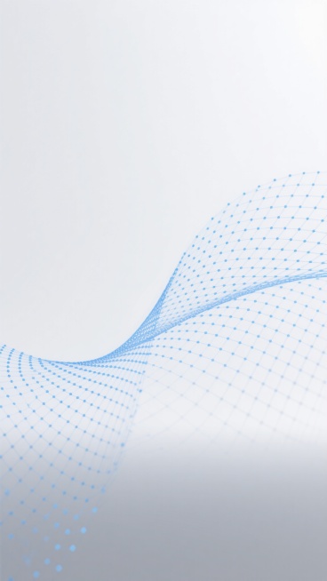 极简风格的抽象背景，由蓝色的点阵和线条构成的波浪状网格图案，从画面底部向上延伸并逐渐变得稀疏，整体呈现出轻盈流动的视觉效果。背景采用纯净的白色渐变，顶部明亮柔和，底部略带灰色调，营造出宁静、科技感与未来感兼具的氛围。网格线条纤细均匀，蓝色纯度适中，点与线的连接自然流畅，形成有节奏的韵律感，画面简洁大方，信息传达清晰直接，具有现代设计感。预览效果