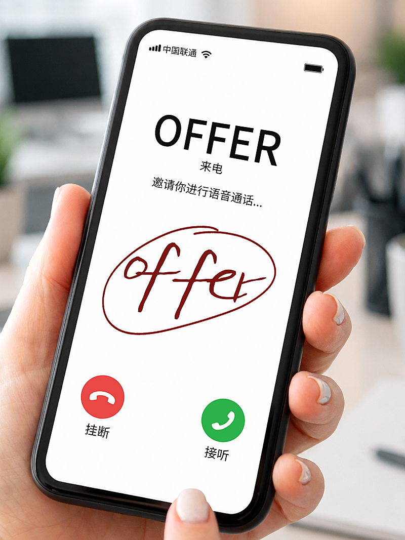 招聘offer录取通知爆款吸睛大字标题小红书封面
