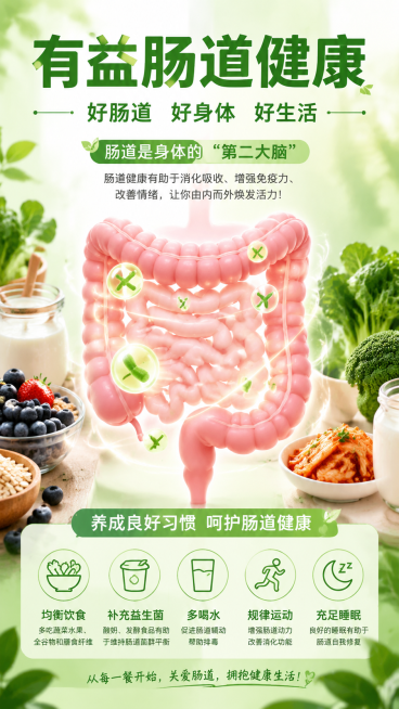 有益肠道健康的健康主题图片预览效果