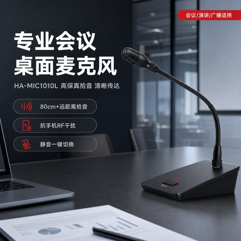 [商品] 使用【图1】桌面麦克风HA-MIC1010L；保留黑… - 图片创意预览