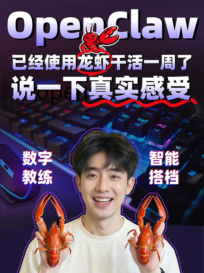 OpenClaw 养龙虾 ai助手小红书讨论话题封面