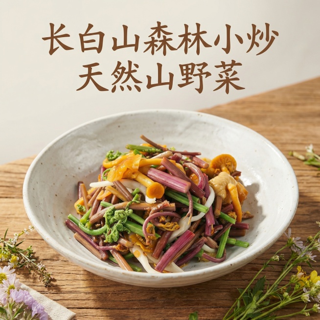 这款是森林小炒长白山特产山野菜 帮我设计十张主图 要高级一些预览效果