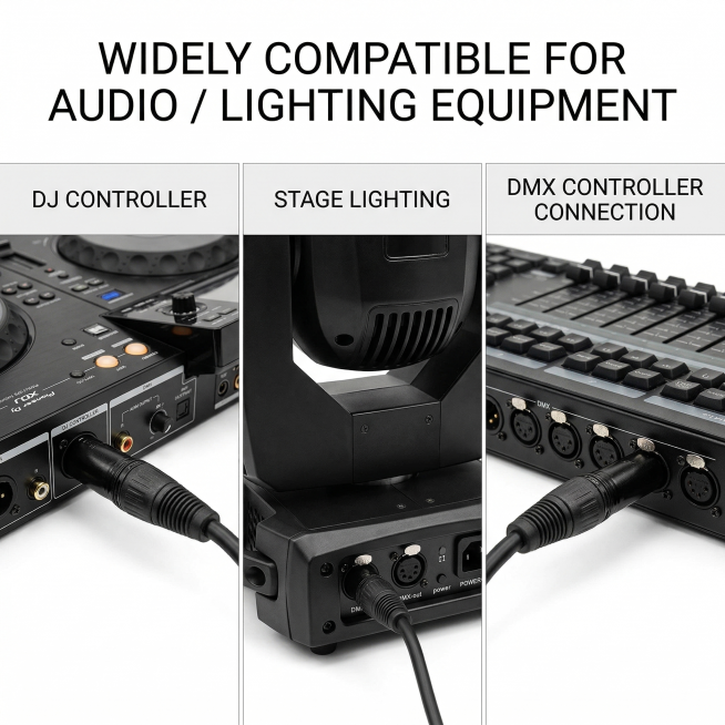 Generate the sixth main image for the Amazon XLR cable. Show the application scenarios and compatibl预览效果
