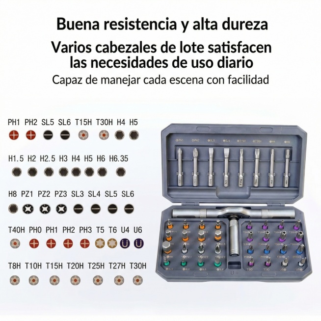将图片中的中文文字替换为“Buena resistencia y alta dureza
Varios cabezales de lote satisfacen las necesidades de预览效果