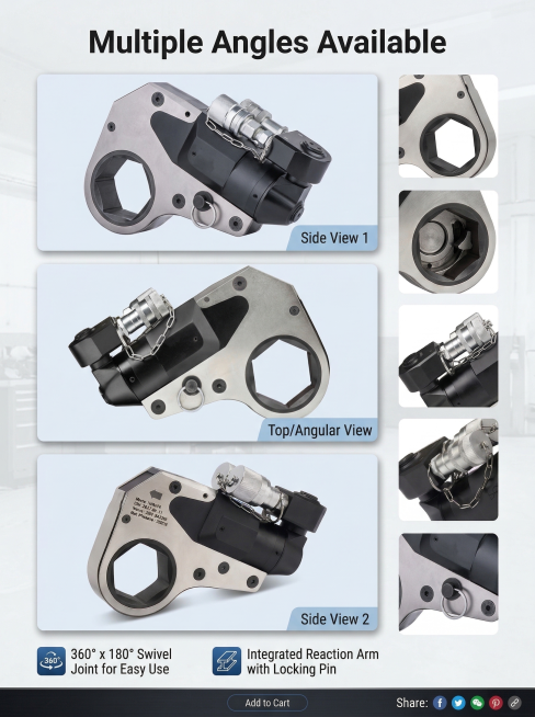 Hollow Hydraulic Torque Wrench detail page 5, gallery page, display multiple different angles of the预览效果
