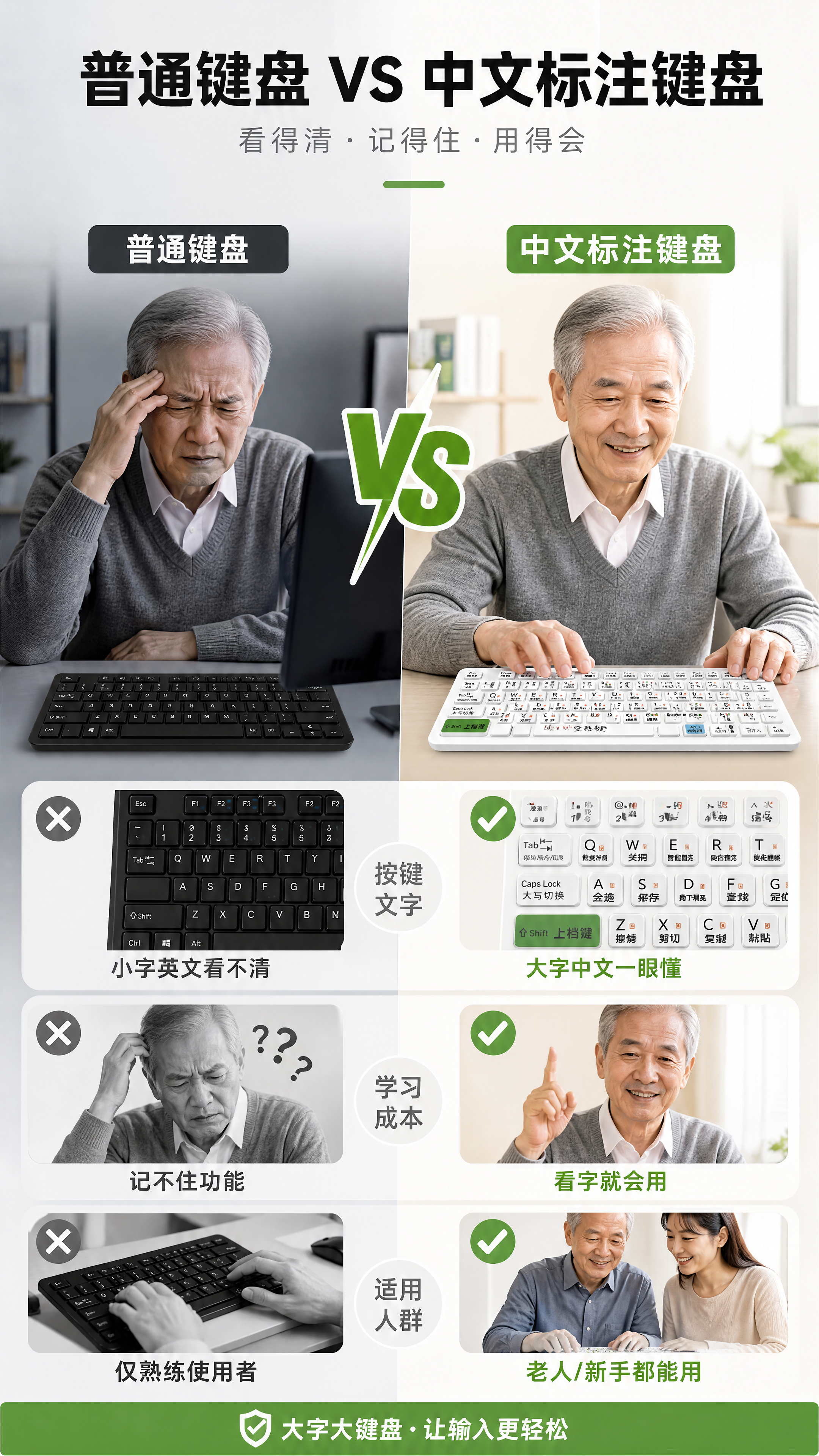 [商品] 使用【图1】白色中文标注有线键盘作为右侧对比产品；左… - 图片创意预览