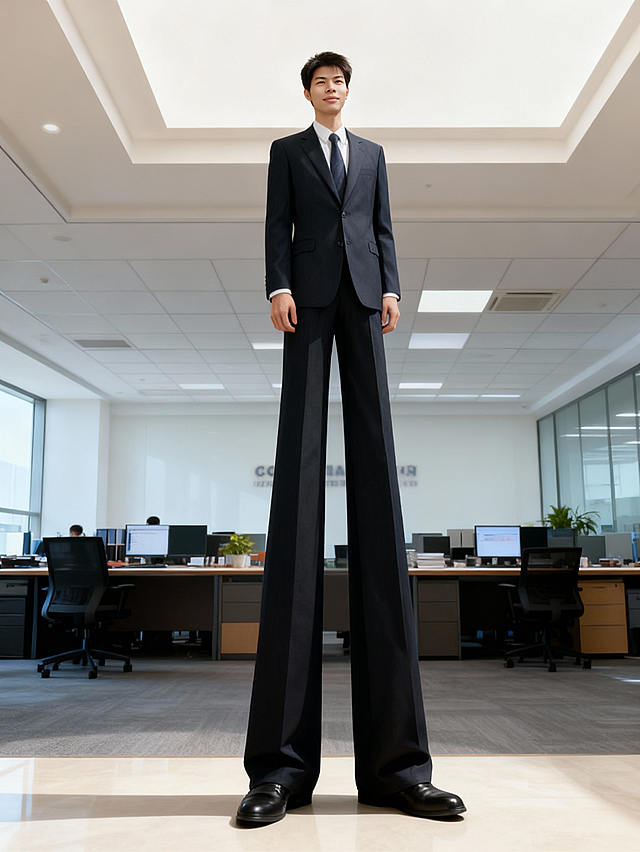 商务感十足的3D角色风虚拟现实场景，极繁主义金属质感与实景办公环境融合，展现未来职场新视觉。