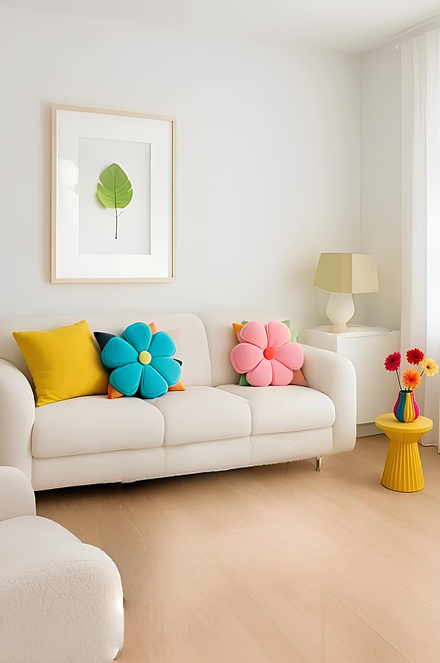 เปลี่ยนหมอนเป็นหมอนรูปทรงดอกไม้ น่ารักๆ