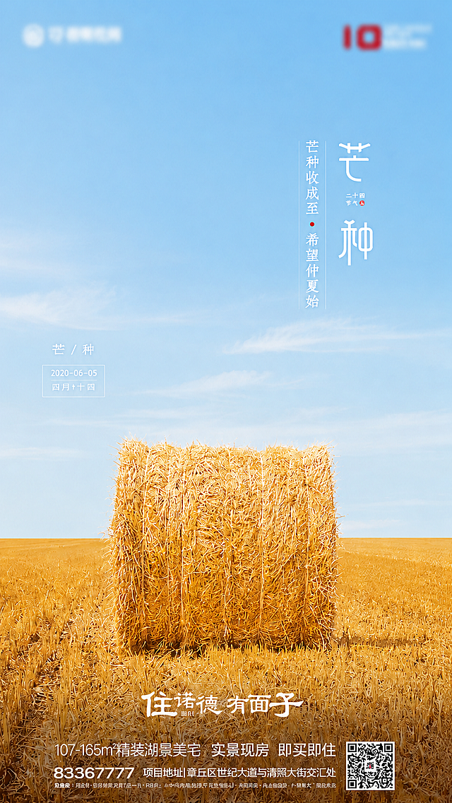 保留画面中心的稻草堆，移除画面中其他所有远处的稻草堆，只保留麦田和天空，保持整体风格和比例不变