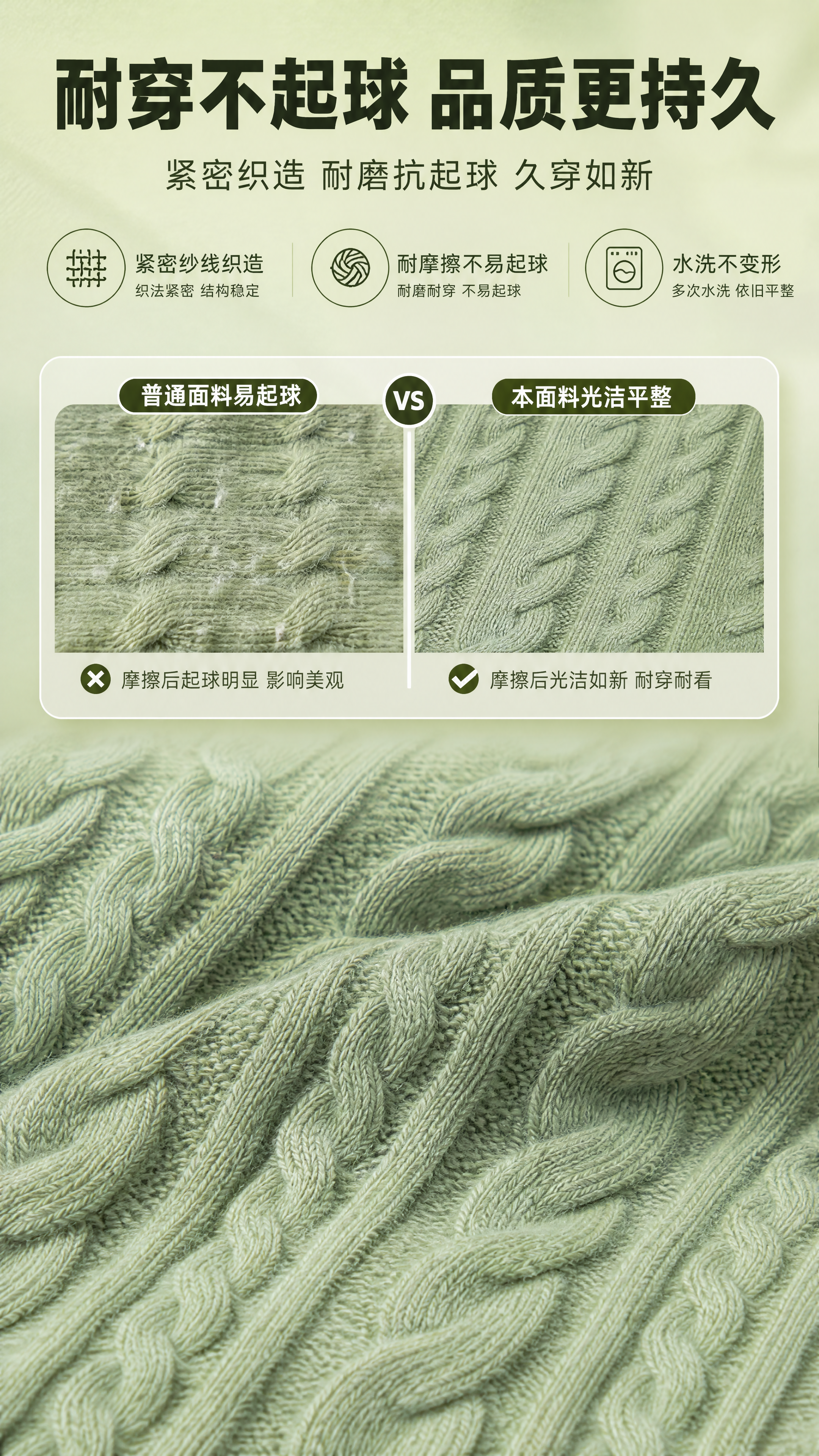 [商品] 使用【图9】抹茶绿3D立体麻花针织面料（褶皱细节图）… - 图片创意预览