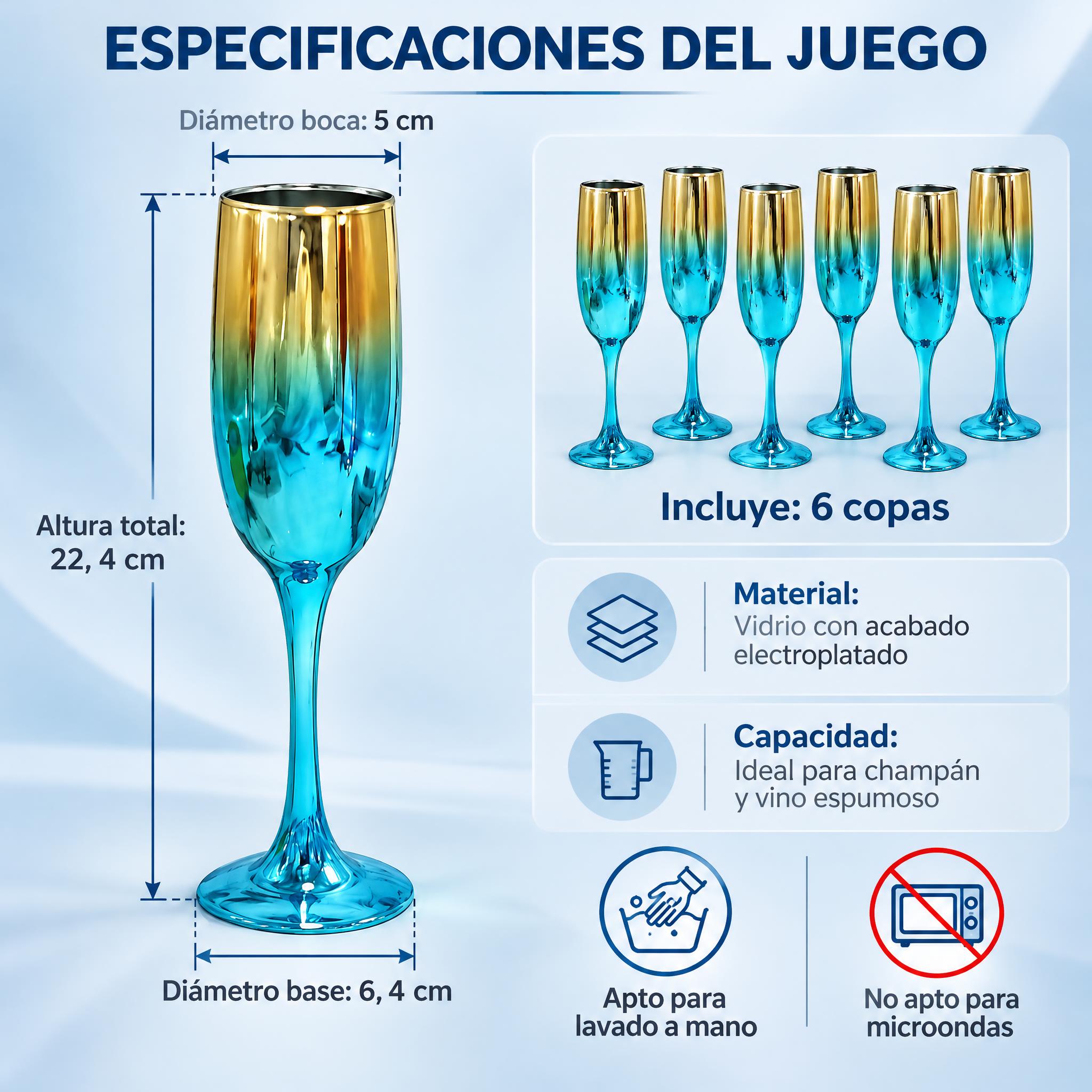 [主图-5] Juego de 6 Copas de Cham… - 图片创意预览