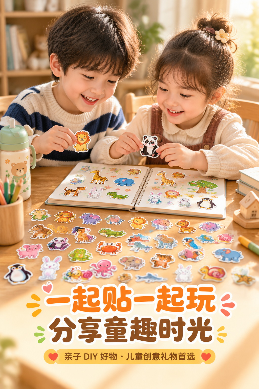 2:3 竖版电商详情图，甜美可爱卡通童趣风，温暖有质感的儿童书… - 图片创意预览