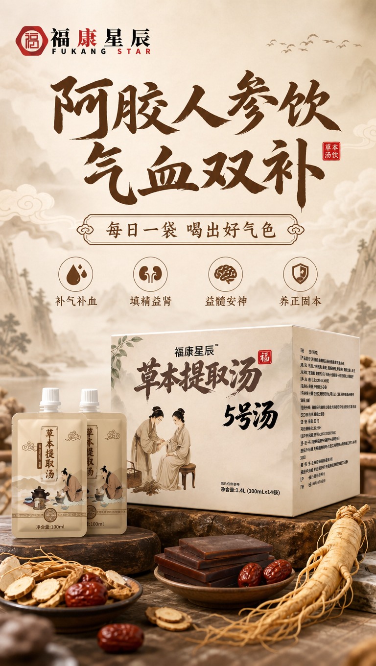 [商品] 使用【图1】福康星辰阿胶人参饮（草本提取汤5号汤），… - 图片创意预览