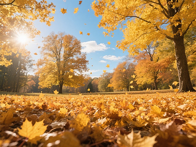 阳光明朗的秋天