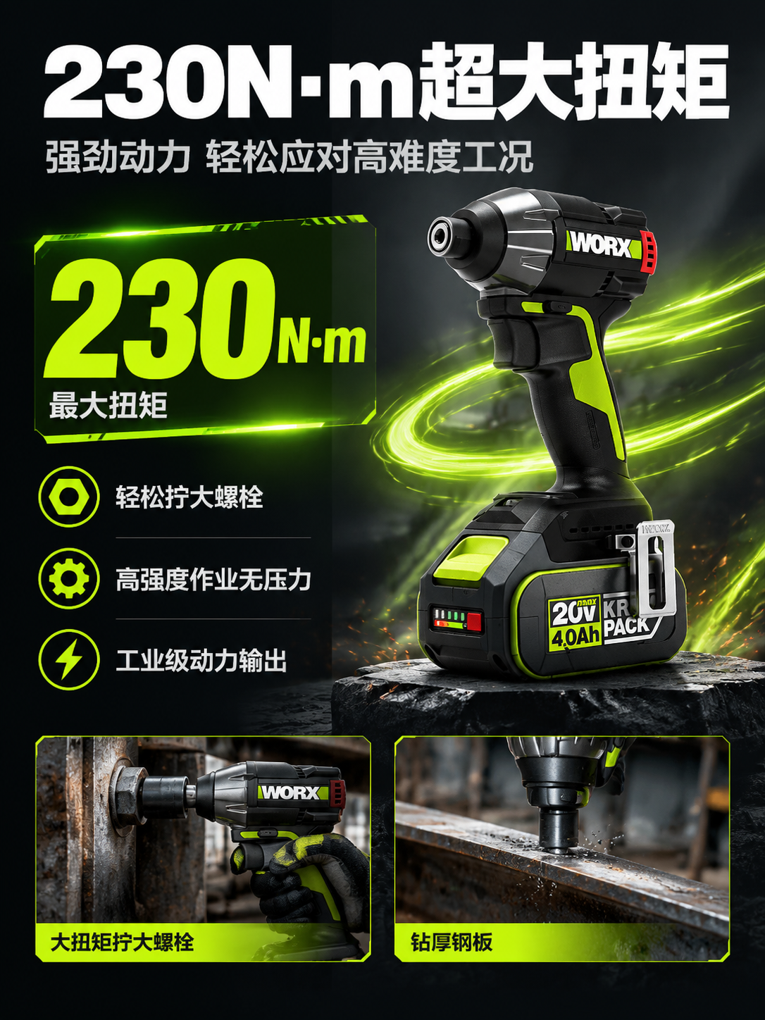 [商品] 使用【图1】威克士WU291D.9 20V无刷冲击起… - 图片创意预览