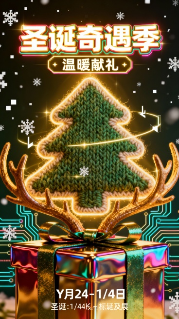 想做一张圣诞海报预览效果