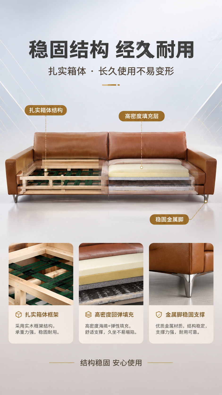 [商品] 使用【图1】LKS1006回声沙发棕色真皮款；保留方… - 图片创意预览