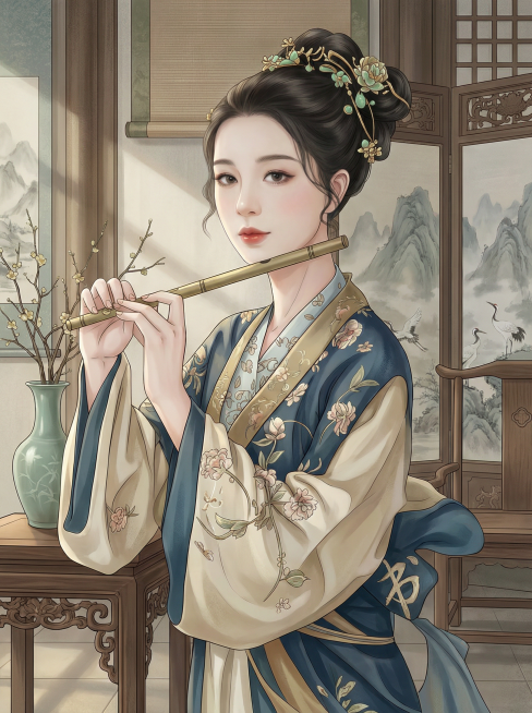 请将图片渲染成高清彩色立体图，背景采用宋代家居。预览效果