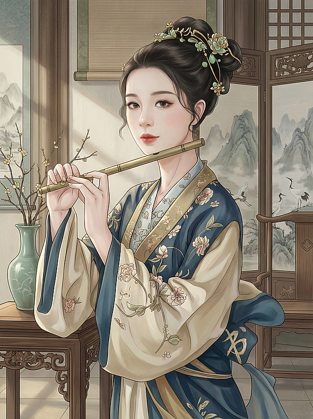 请将图片渲染成高清彩色立体图，背景采用宋代家居。