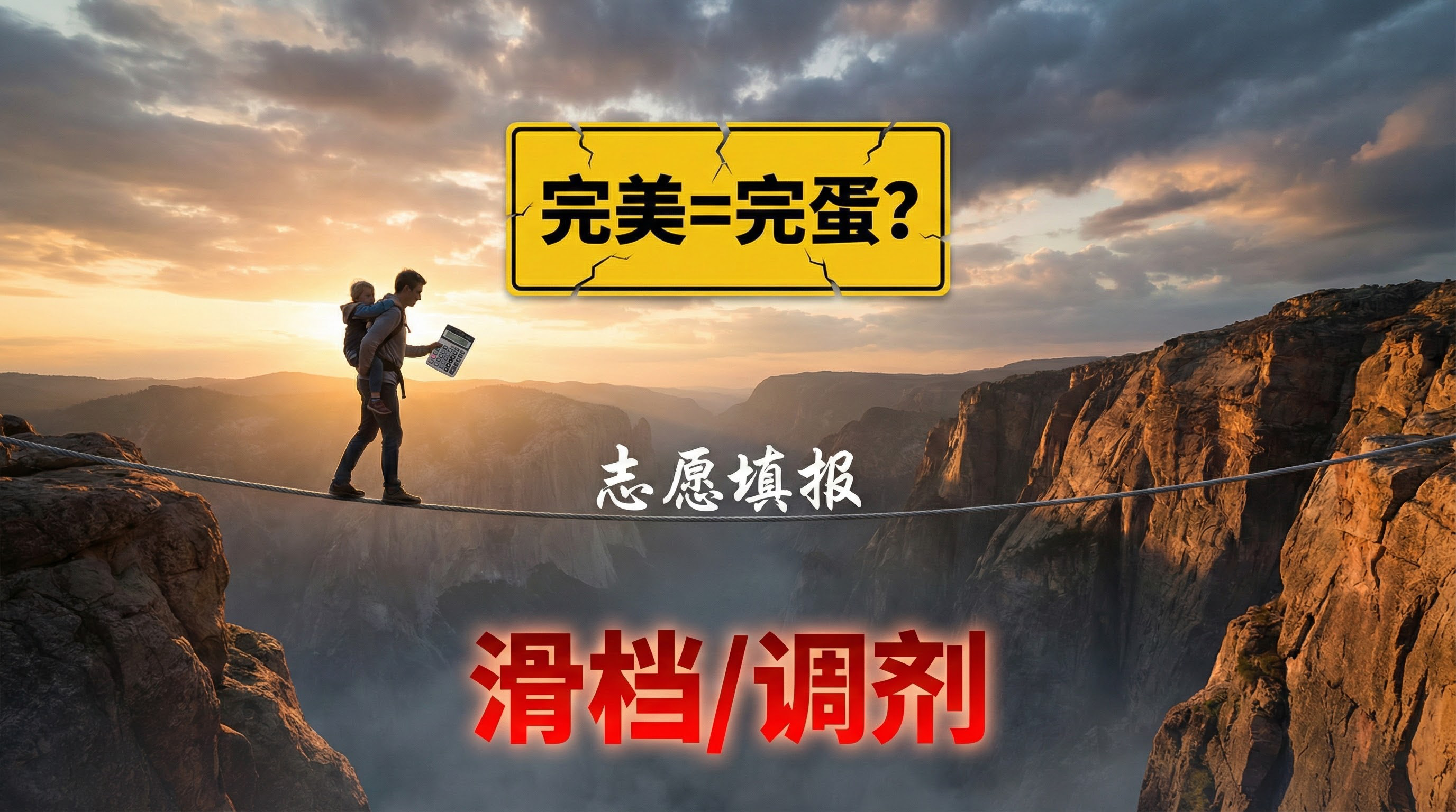 [image-电影级广角镜头，惊险的峡谷背景。一条极细的钢丝绳… - 图片创意预览
