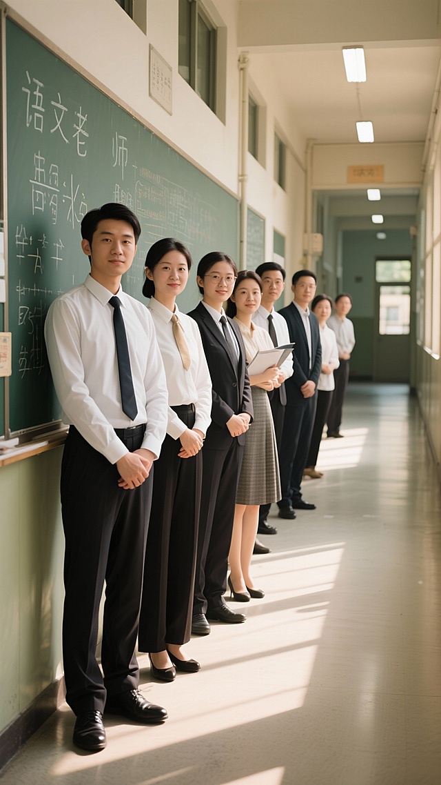 各科老师站一排